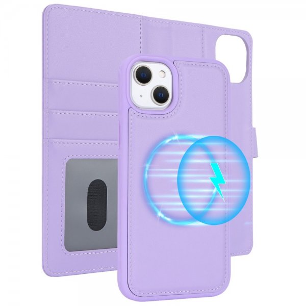 iPhone 13/iPhone 14 Kotelo irrotettavalla MagSafe-kuorella, violetti
