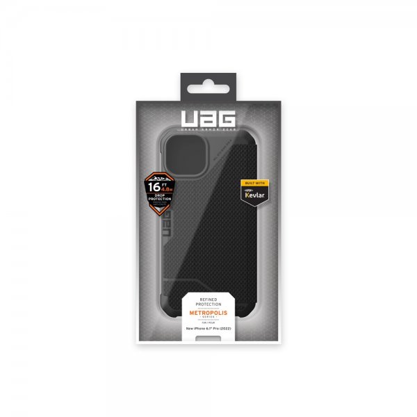Urban Armor Gear (UAG) iPhone 13/iPhone 14 Kotelo Metropolis Kevlar Musta