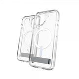 ZAGG iPhone 13/iPhone 14/iPhone 15 -suojakuori Crystal Palace Snap Kickstand Clear