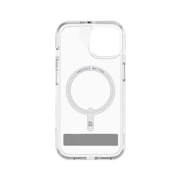 ZAGG iPhone 13/iPhone 14/iPhone 15 -suojakuori Crystal Palace Snap Kickstand Clear