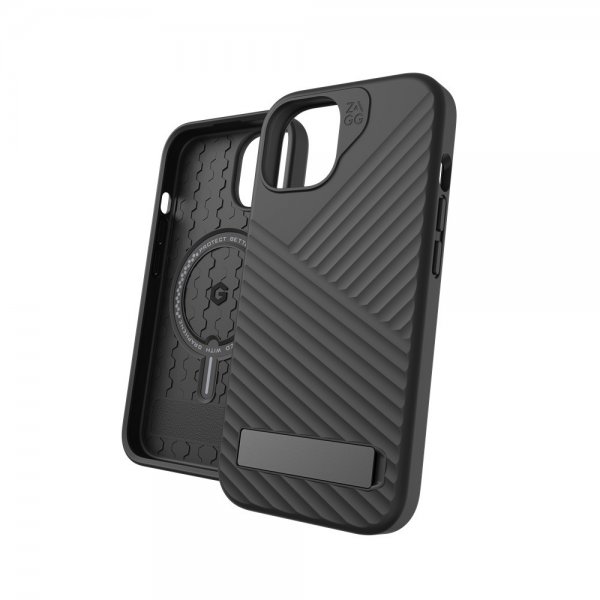 ZAGG iPhone 13/iPhone 14/iPhone 15 Suojakuori Denali Snap Kickstand Musta