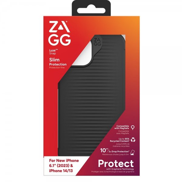 ZAGG iPhone 13/iPhone 14/iPhone 15 Kuori Luxe Snap Musta