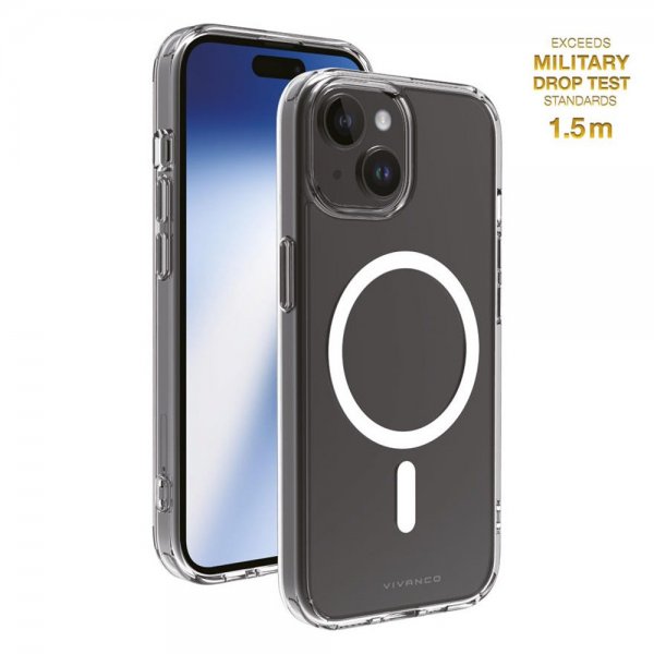 Vivanco iPhone 13/iPhone 14/iPhone 15 -suojakuori Mag Clear Transparent