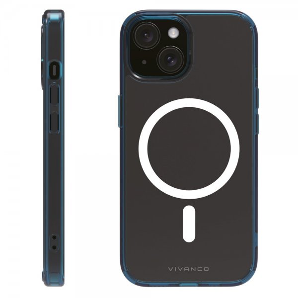 Vivanco iPhone 13/iPhone 14/iPhone 15 -suojakuori Mag Shade, sininen