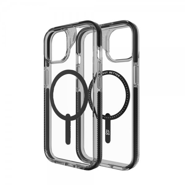 ZAGG iPhone 13/iPhone 14/iPhone 15 -kuori Santa Cruz Snap Musta
