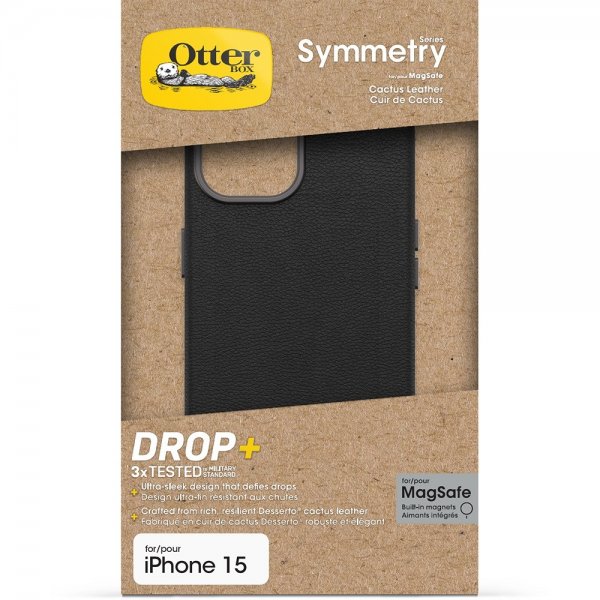 Otterbox iPhone 13/14/15 Suojakuori Symmetry Cactus Leather MagSafe Noir Ash