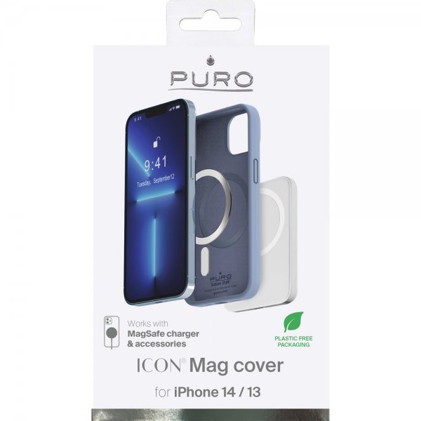 Puro iPhone 13/iPhone 14 kuori ICON Mag Sininen