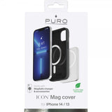 Puro iPhone 13/iPhone 14 -suojakuori ICON Mag Musta