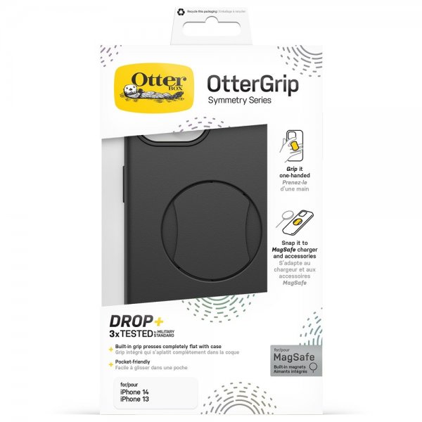 Otterbox iPhone 13/iPhone 14 Kuori OtterGrip Symmetry MagSafe Musta