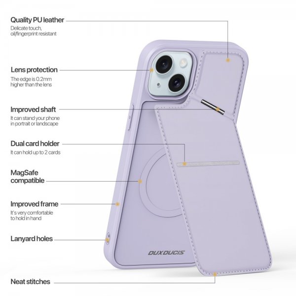 Dux Ducis iPhone 13/iPhone 14 kuoret Rafi II Series MagSafe violetti
