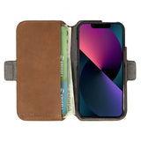 Krusell iPhone 13 Mini Kotelo Leather PhoneWallet Konjakki