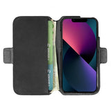 Krusell iPhone 13 Mini Kotelo Leather PhoneWallet Musta