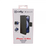 Celly iPhone 13 Mini Suojakotelo Wally Lompakkokotelo Musta
