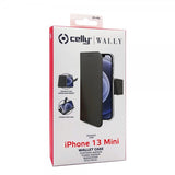 Celly iPhone 13 Mini Suojakotelo Wally Lompakkokotelo Musta