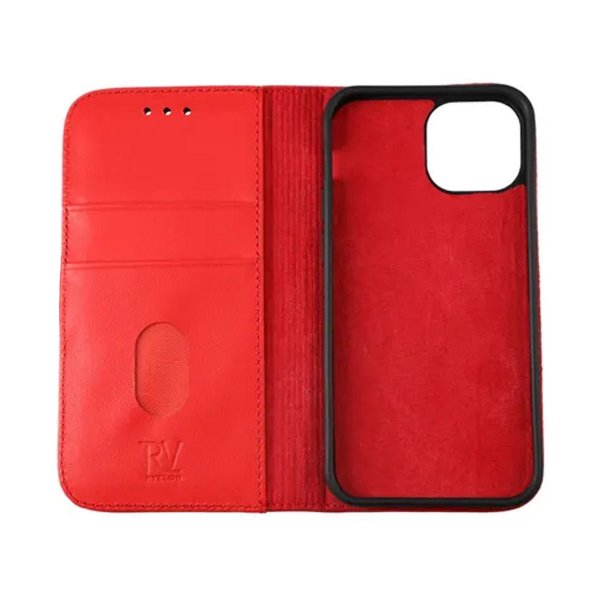 Rvelon iPhone 13 Mini Kotelo, aitoa nahkaa, punainen
