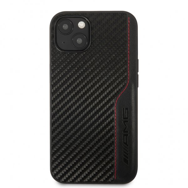 AMG iPhone 13 Mini -suojakuori Carbon Effect Stitching Musta