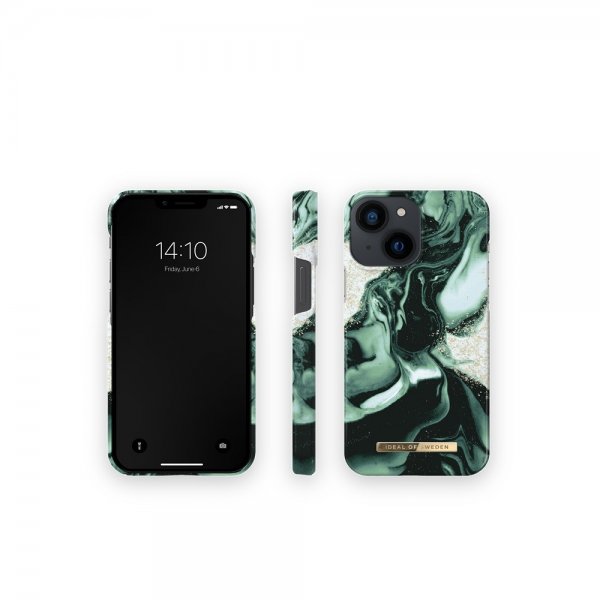 Ideal of Sweden iPhone 13 Mini Suojakuori Fashion Case Golden Olive Marble