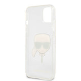 Karl Lagerfeld iPhone 13 Mini -kuori, täynnä hopeaglitteriä
