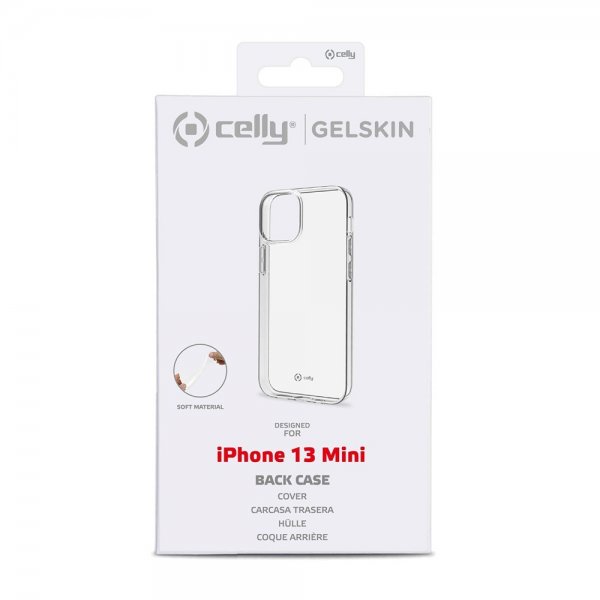 Celly iPhone 13 Mini Suojakuori GELSKIN Läpinäkyvä