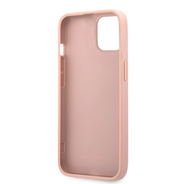 Guess iPhone 13 Mini -suojakuori, Hot Stamp Metal Logo, pinkki