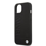 BMW iPhone 13 Mini Kuori Hot Stamp Metallilogo Musta
