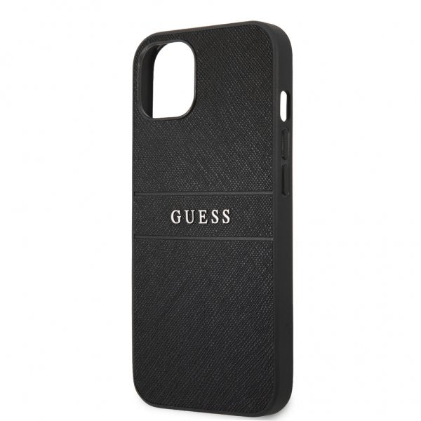 Guess iPhone 13 Mini Suojakuori Hot Stamp Metal Logo Musta