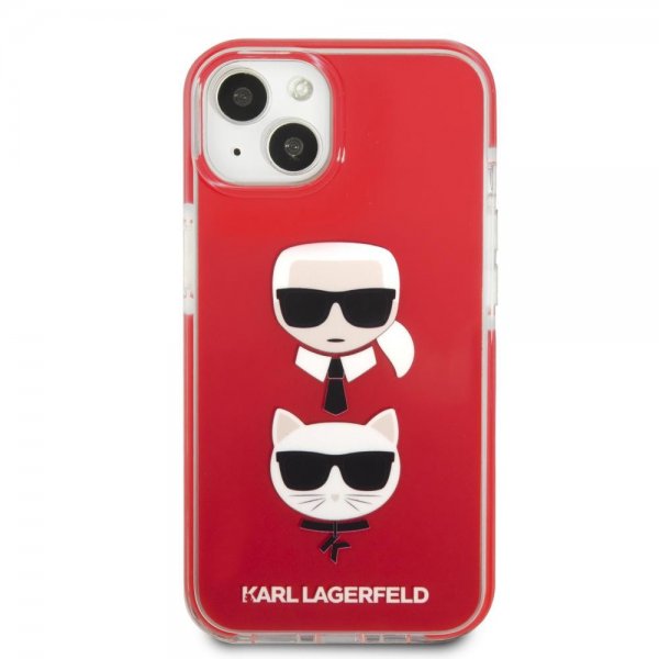 Karl Lagerfeld iPhone 13 Mini -suojakuori Karl & Choupette Punainen