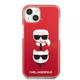 Karl Lagerfeld iPhone 13 Mini -suojakuori Karl & Choupette Punainen