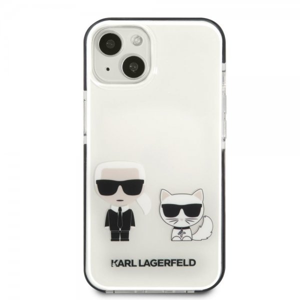 Karl Lagerfeld iPhone 13 Mini -suojakuori Karl & Choupette Valkoinen