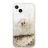 Guess iPhone 13 Mini Kuori Liquid Glitter Kulta