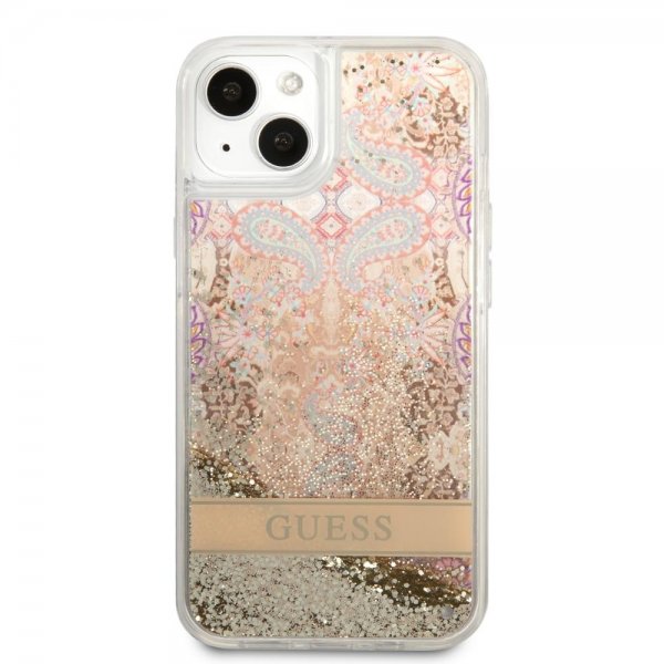 Guess iPhone 13 Mini Kuori Liquid Glitter Paisley Pattern Kulta