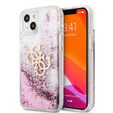 Guess iPhone 13 Mini Kuori Liquid Glitter Ruusukulta