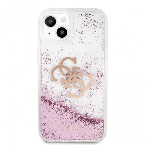 Guess iPhone 13 Mini Kuori Liquid Glitter Ruusukulta
