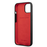 Ferrari iPhone 13 Mini Liquid Silicone -suojakuori, metallilogo, musta
