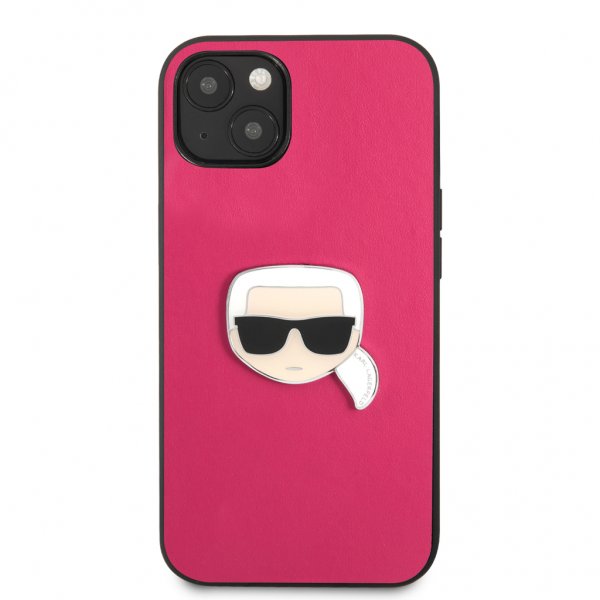 Karl Lagerfeld iPhone 13 Mini Suojakuori Metallilogo Pinkki