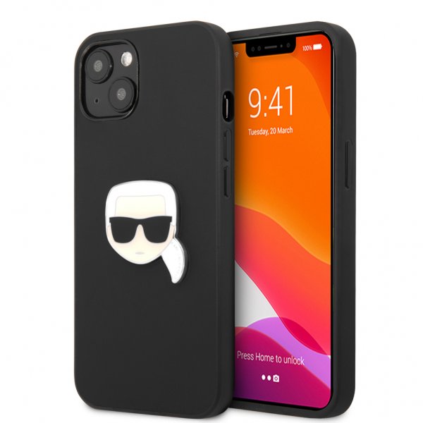 Karl Lagerfeld iPhone 13 Mini -kuori Metal Logo Musta
