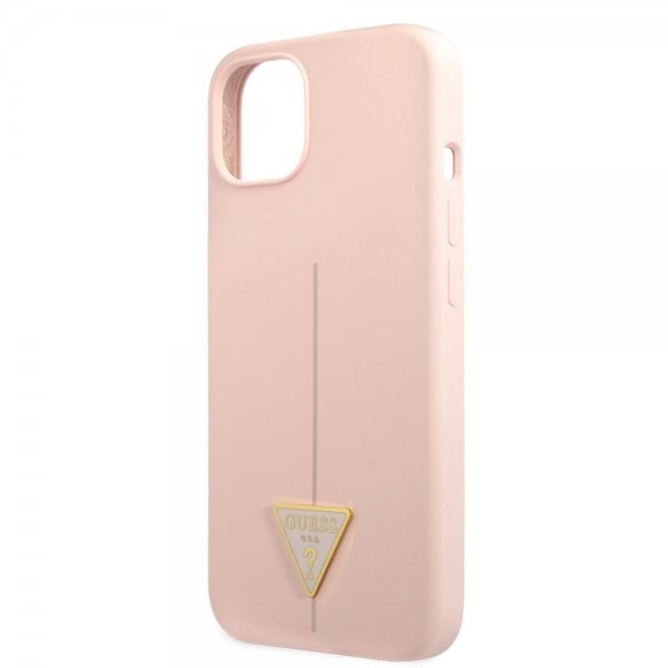 Guess iPhone 13 Mini Suojakuori Metal Triangle Pinkki