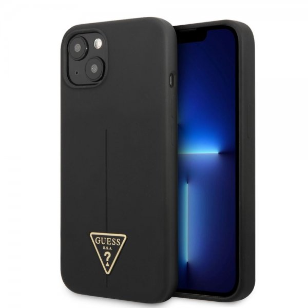 Guess iPhone 13 Mini Suojakuori Metal Triangle Musta