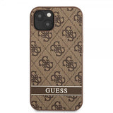 Guess iPhone 13 Mini Suojakuori Printed Stripe Bottom Ruskea