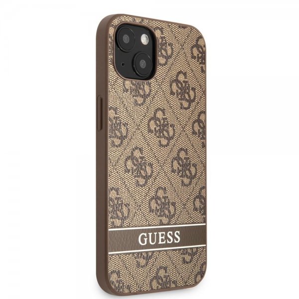 Guess iPhone 13 Mini Suojakuori Printed Stripe Bottom Ruskea