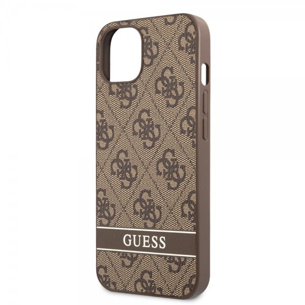 Guess iPhone 13 Mini Suojakuori Printed Stripe Bottom Ruskea