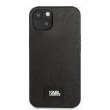 Karl Lagerfeld iPhone 13 Mini -kuori Saffiano Metal Plaque musta