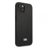 Karl Lagerfeld iPhone 13 Mini -kuori Saffiano Metal Plaque musta