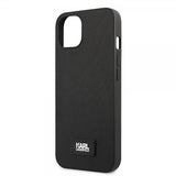 Karl Lagerfeld iPhone 13 Mini -kuori Saffiano Metal Plaque musta