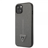 Guess iPhone 13 Mini Suojakuori Saffiano Metal Triangle Silver