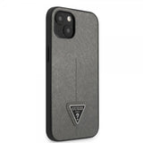 Guess iPhone 13 Mini Suojakuori Saffiano Metal Triangle Silver