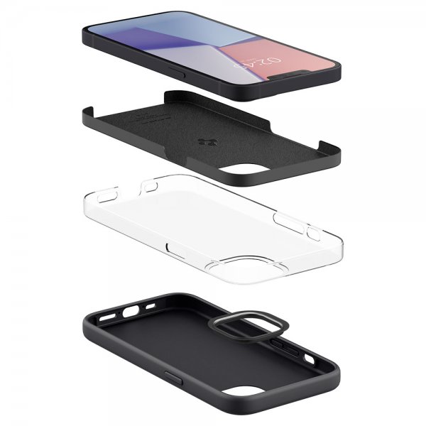 Spigen iPhone 13 Mini -silikonikuori, musta