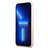 Guess iPhone 13 Mini Kuori Silikoni Metallilogo 4G Vaaleanpunainen