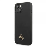 Guess iPhone 13 Mini Suojakuori Silicone Metal Logo 4G Musta