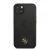 Guess iPhone 13 Mini Suojakuori Silicone Metal Logo 4G Musta